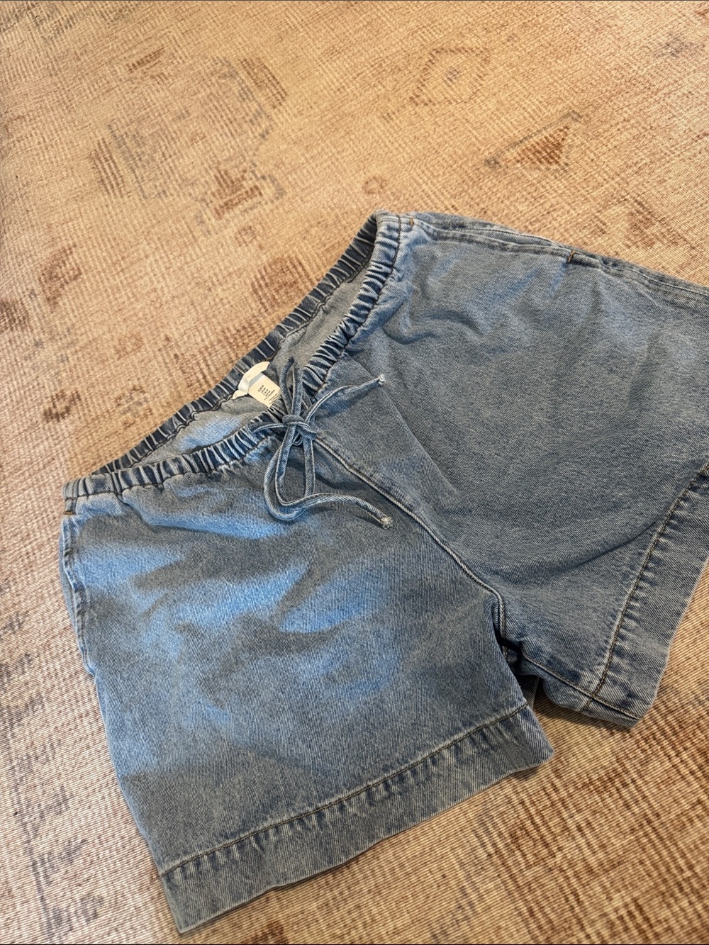 H&M Drawstring Denim Shorts - Blue